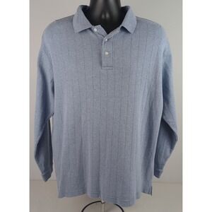 Ivy Crew Classics Men's L Light Blue Long Sleeve Collared Soft Sweater